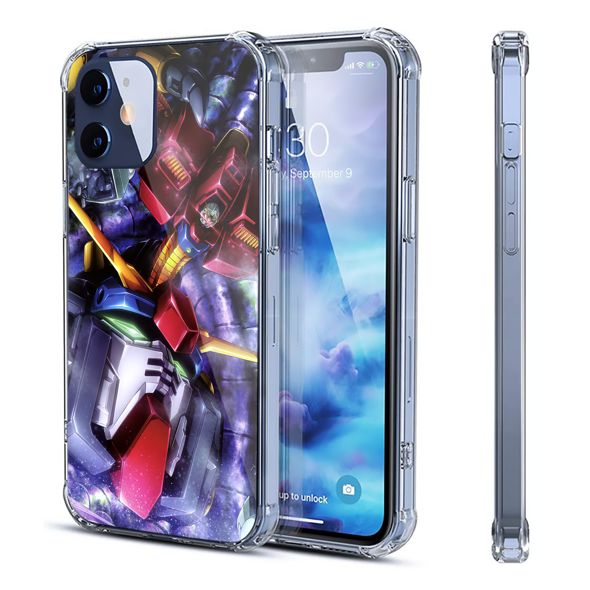（画像用） 機動戦士ガンダム Mobile Suit Gundam 【iPhone 12シリーズ対応】透明スマホケース（クリアソフトケース）